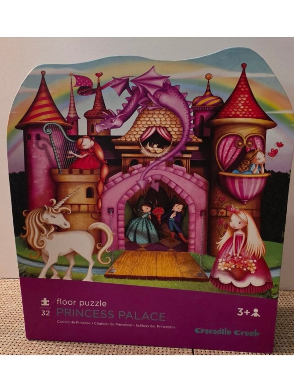 CROCODILE CREEK PRINCESS PALACE FLOOR PUZZLE 32 PC JUMBO KIDS UNICORN DRAGON 3+